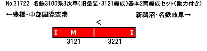 鉄道模型 :: GREENMAX（GMグリーンマックス）_31722_名鉄3100系3次車