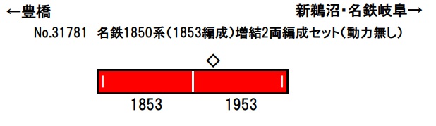 鉄道模型 :: GREENMAX（GMグリーンマックス）_31781_名鉄1850系(1853