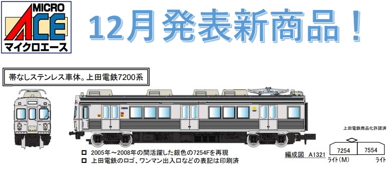 鉄道模型 :: MICRO ACE（マイクロエース）_A1321_上田電鉄7200系 帯